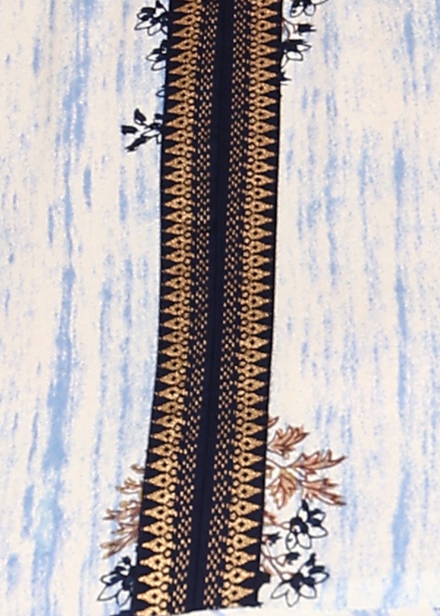 Plus Size Off-White Printed A-Line Kurta Rayon Tie Dye Floral Print