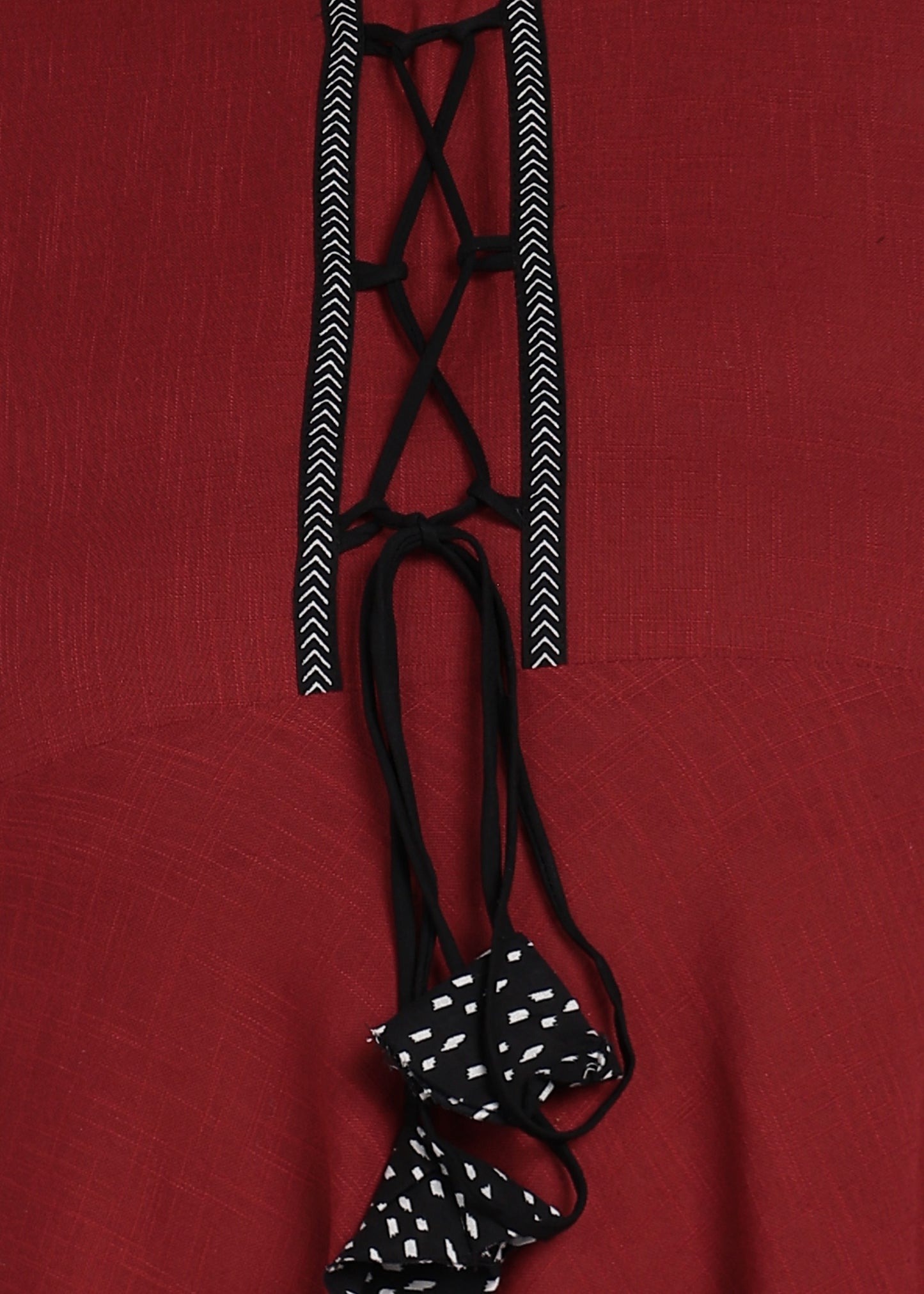 PLUS SIZE KURTA Women's Cotton Slub Embroidered Anarkali Kurta (Maroon)