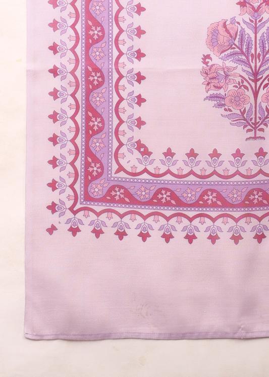 Plus Size Kurta Women's Cotton Floral Print Calf Length Keyhole Neck With Handwork Sleeveless A-Line Kurta With Pant And Duptta