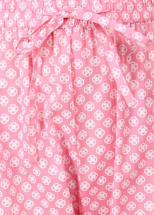 Plus Size Kurta Women's Cotton Print Calf Length V- Neck 3/4TH Sleeve A-Line Kurta Paired With Elastic Bottom And Duptta