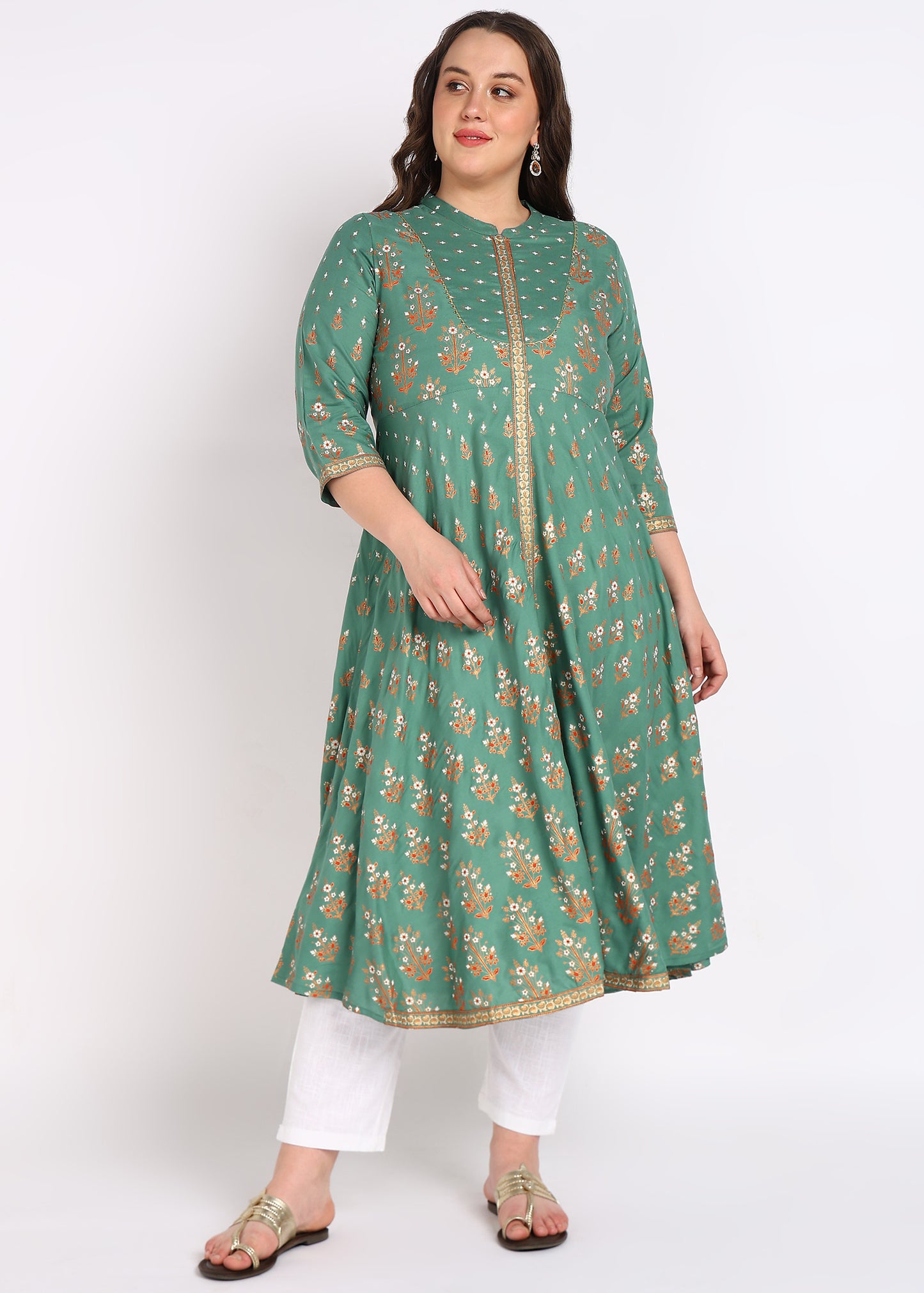 Graceful Green Plus Size Kurta – Refreshing Elegance & Comfort