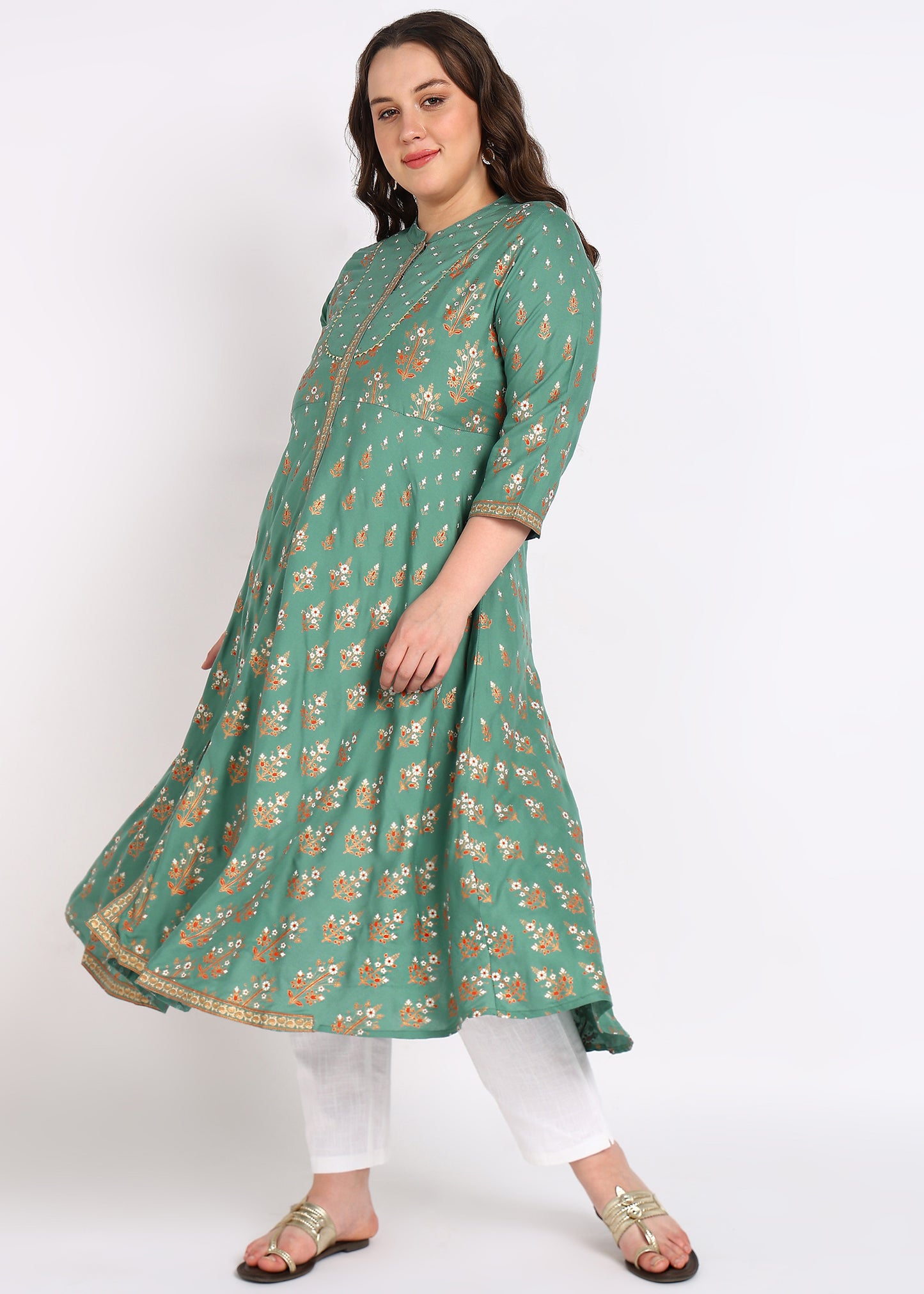Graceful Green Plus Size Kurta – Refreshing Elegance & Comfort