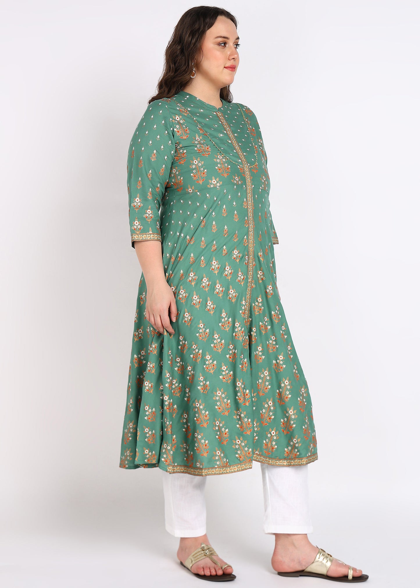 Graceful Green Plus Size Kurta – Refreshing Elegance & Comfort