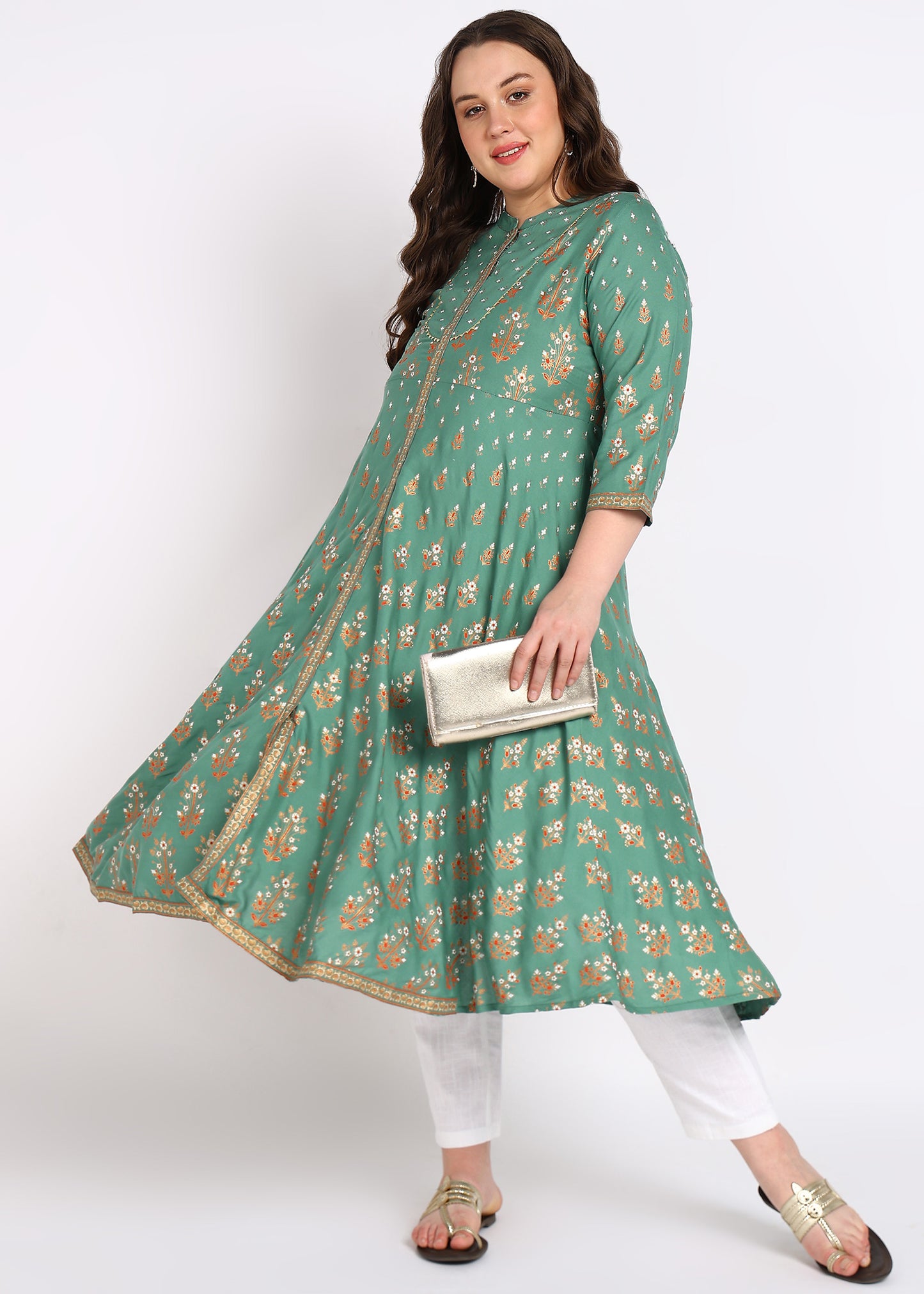 Graceful Green Plus Size Kurta – Refreshing Elegance & Comfort
