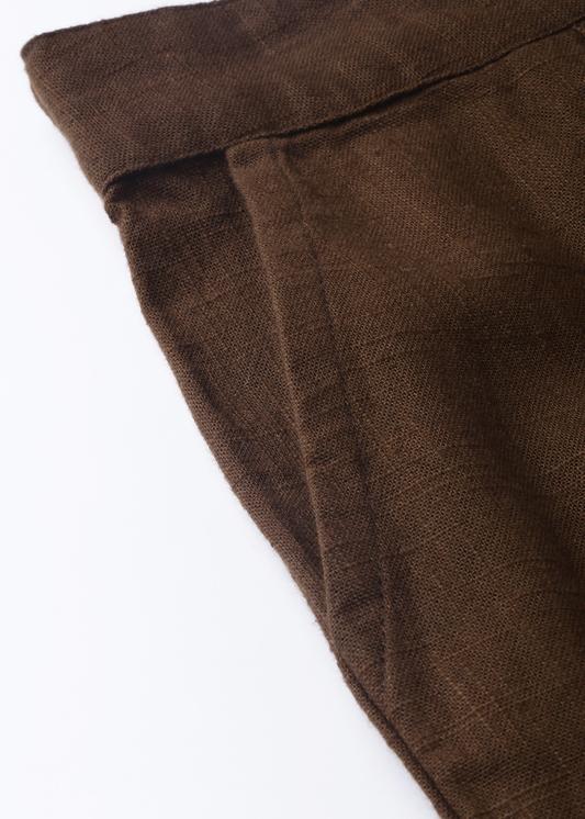 Cotton Slub Solid Regular Fit Casual Trouser Pants