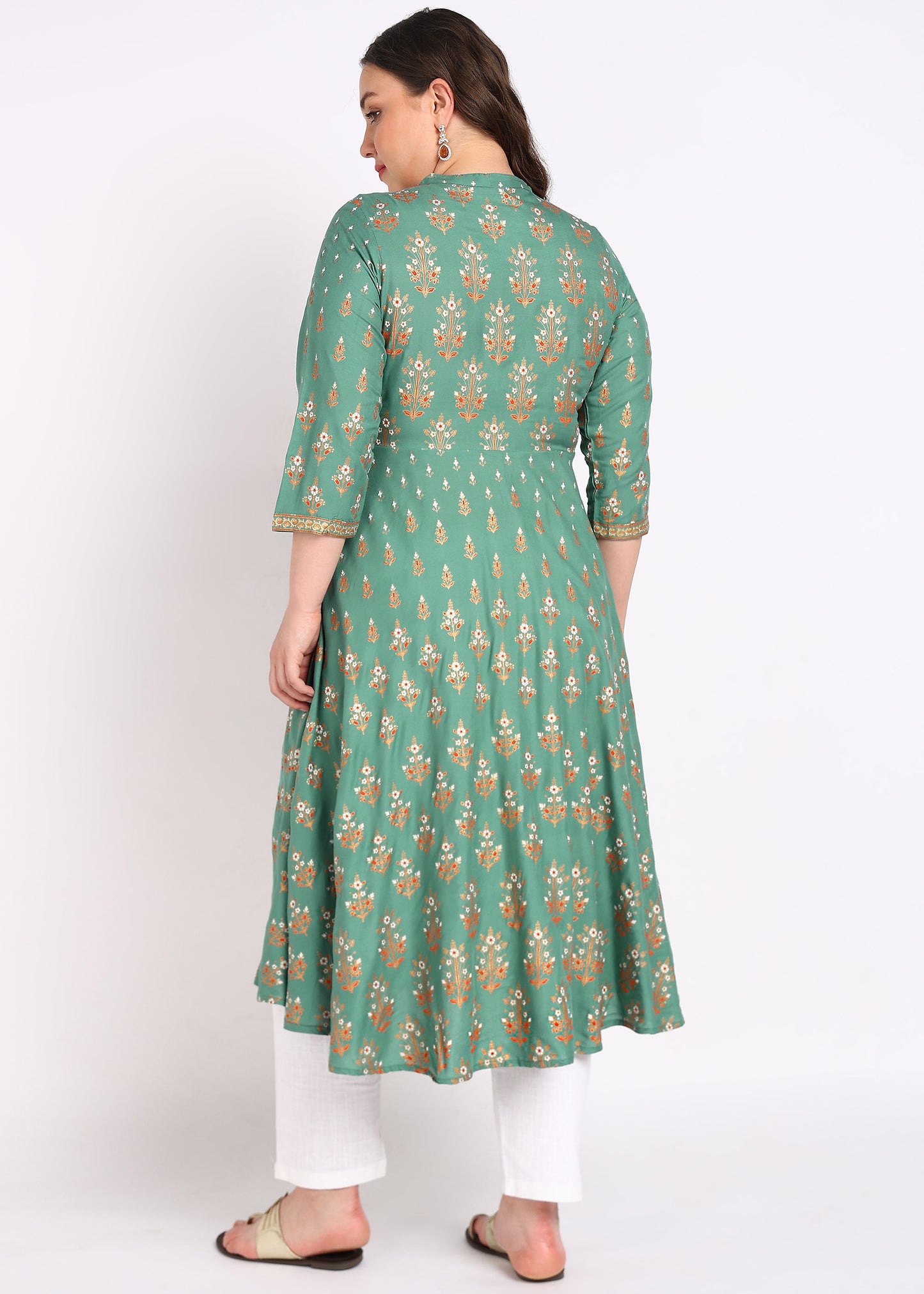 Graceful Green Plus Size Kurta – Refreshing Elegance & Comfort