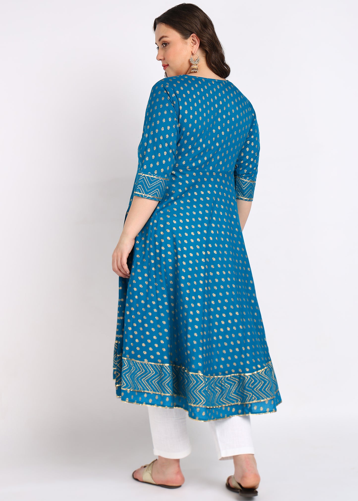 PLUS SIZE KURTA Women's Cotton Floral Printed Anarkali Kurta