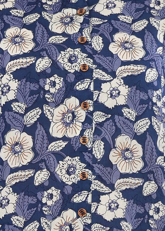 Plus Size Kurta Women's Printed Cotton Calf Length Mandarin Collar 3/4TH Sleeve Straight Kurta Pant And Duptta