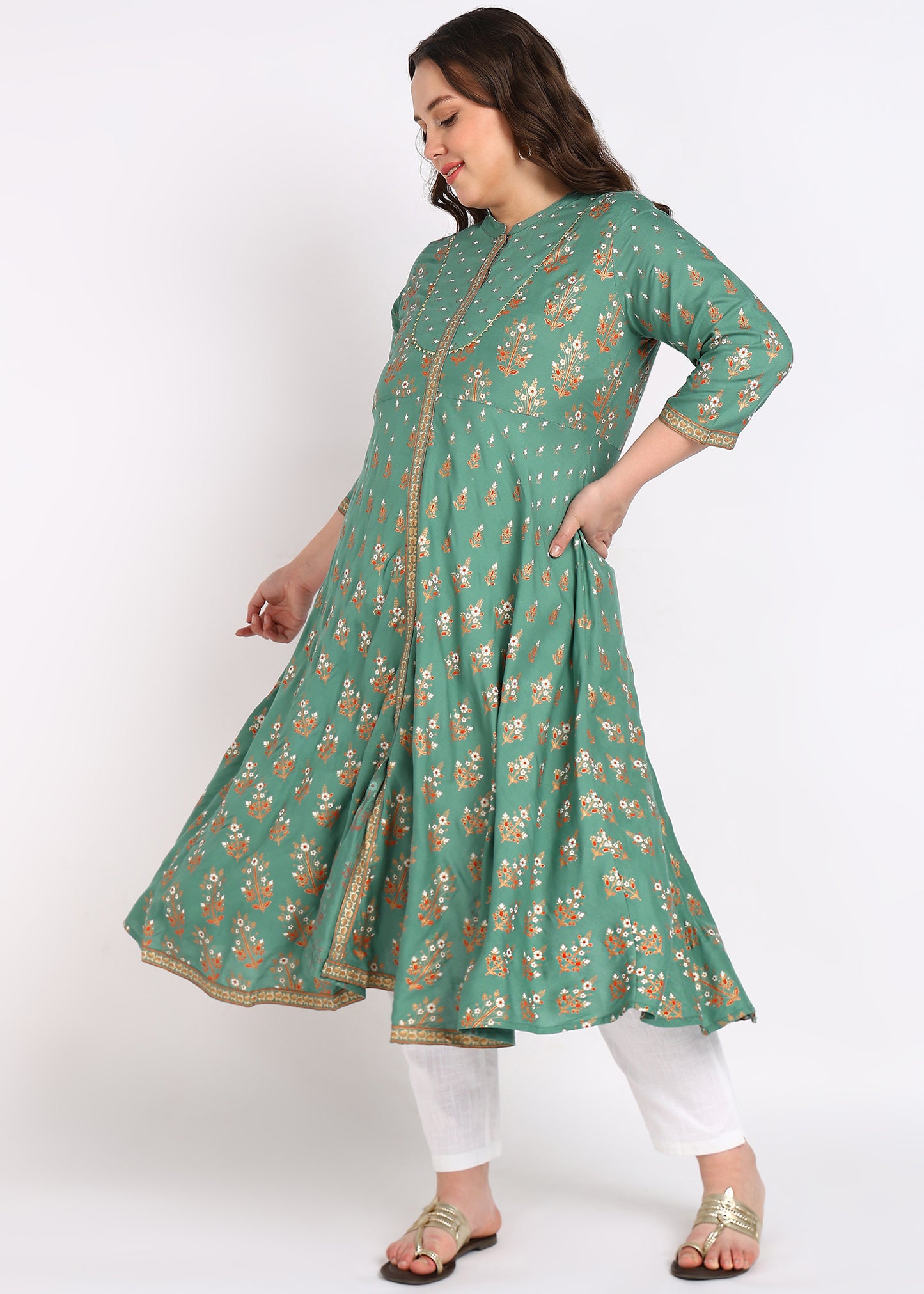 Graceful Green Plus Size Kurta – Refreshing Elegance & Comfort