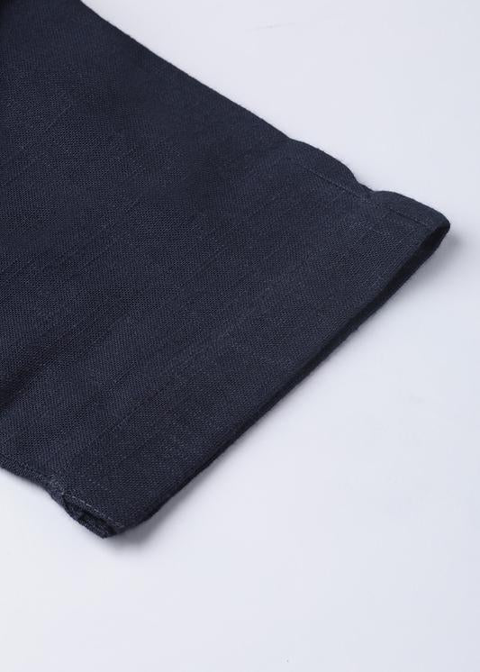 Cotton Slub Solid Regular Fit Casual Trouser Pants