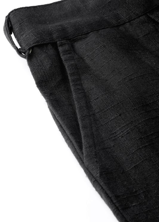 Cotton Slub Solid Regular Fit Casual Trouser Pants