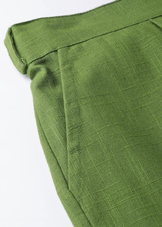 Cotton Slub Solid Regular Fit Casual Trouser Pants