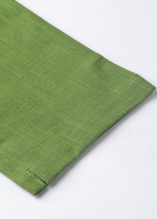 Cotton Slub Solid Regular Fit Casual Trouser Pants