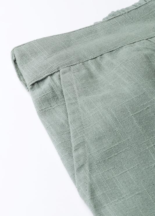 Cotton Slub Solid Regular Fit Casual Trouser Pants